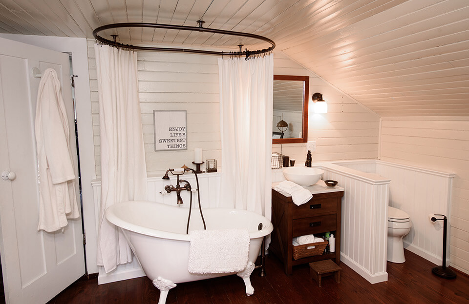 cozy farmhouse style bathroom remodel in west toledo