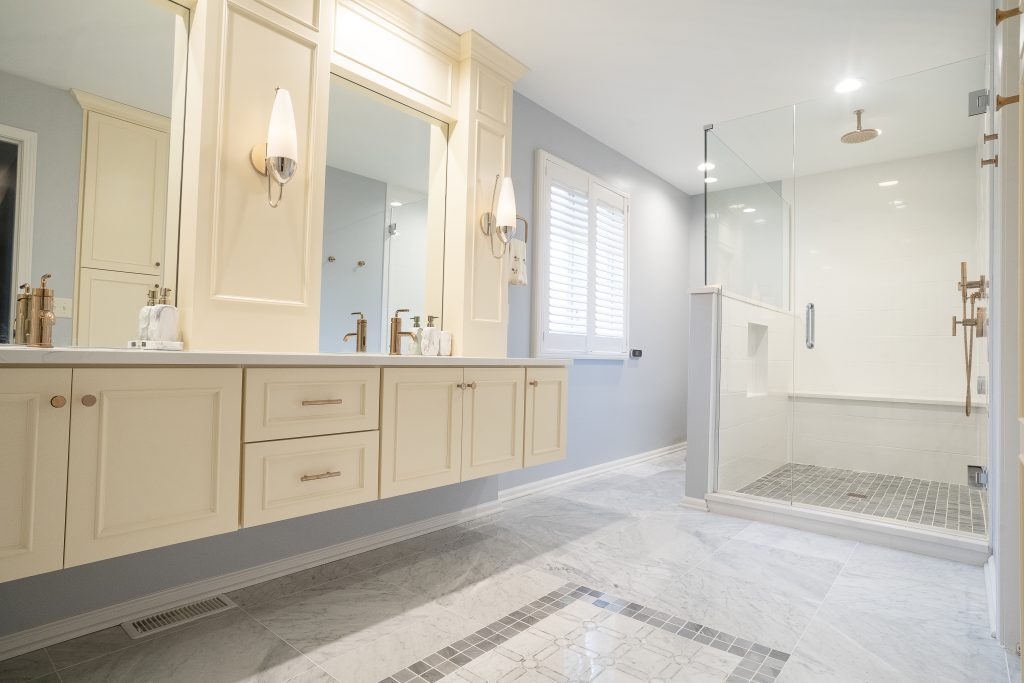 tiled bathroom in a bathroom renovation