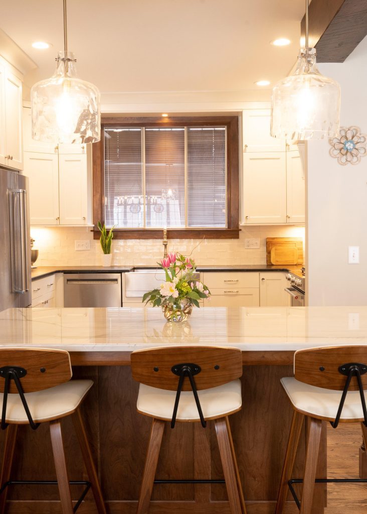 kitchen remodeling contractor completed a beautifully functional small eat in kitchen area