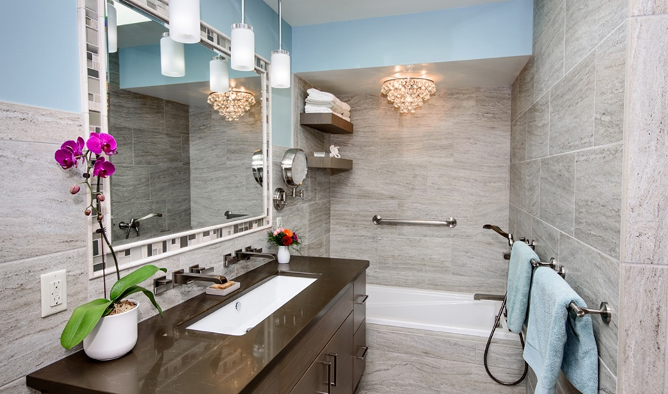 luxury bathroom remodel. custom vanity and finishes.