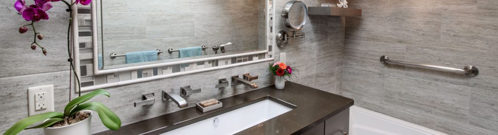 A new sink and vanity in a remodeled bathroom in Toledo ohio